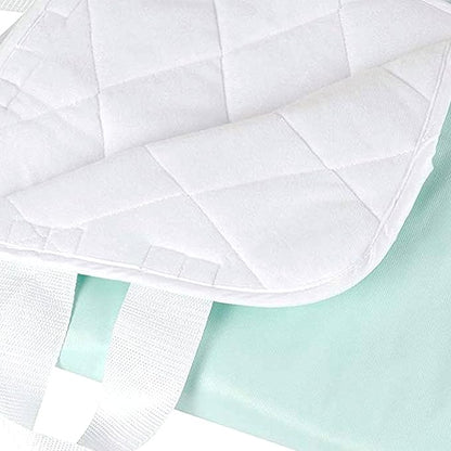 DMI Waterproof Sheet to be Used as a Bed Pad, Mattress Protector, FSA and HSA Eligible, Furniture Cover or Seat Protector with Quilted Slide Sheet and 4 Layers of Protection, With Straps, 28 x 36