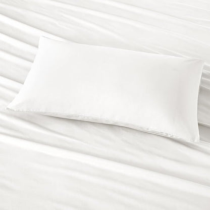 Comfort Spaces 100% Cotton Sheet Set Breathable, Lightweight, Soft with 14" Elastic Pocket Fits up to 16" Mattress, All Season Cozy Bedding, Matching Pillow Case, Full White 4 Piece