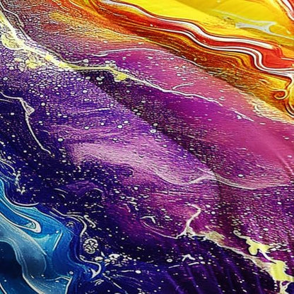 Nttopship Colorful Watercolor Comforter Tie Dye Bedding Set with 2 Pillowcase Twin Size Marbling Comforter Set for Kids Boys Girls Bedroom Decor