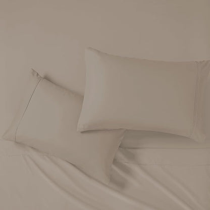 Modern Threads Soft Microfiber Solid Sheets - Luxurious Microfiber Bed Sheets - Includes Flat Sheet, Fitted Sheet with Deep Pockets, & Pillowcases Khaki California King