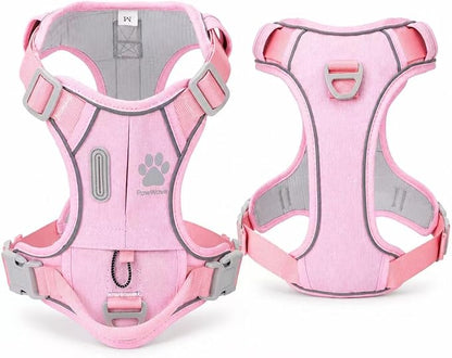 No Pull Dog Harness with Built-in Hidden AirTag & GPS Tracker Holder, Reflective Adjustable Escape-Proof Vest Harness for Small & Medium Dogs (Pink, S)