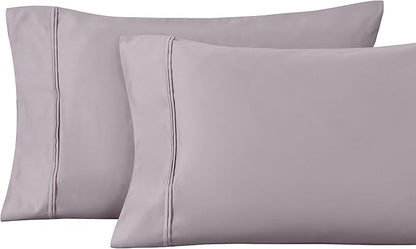 Superior 1200-Thread Count Egyptian Cotton Solid Pillowcase Set, Zephyr