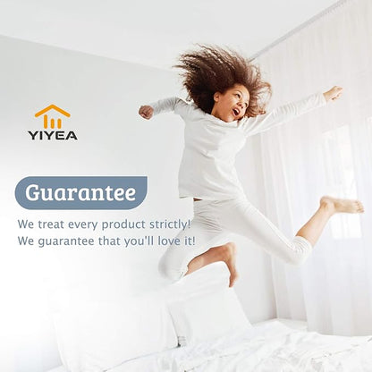 YIYEA California King Pillow Cases Set of 4, Ultra Soft 1800TC Hotel Quality Double Brushed Microfiber Embroidered Pillowcases, Envelope Closure, Fade Resistant (20"x40", Blue)