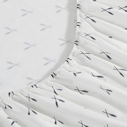 Eddie Bauer - Twin Sheet Set, Cotton Percale Bed Sheets, Crisp & Cool, Ideal Dorm Essentials (Eddies Oar White, Twin)