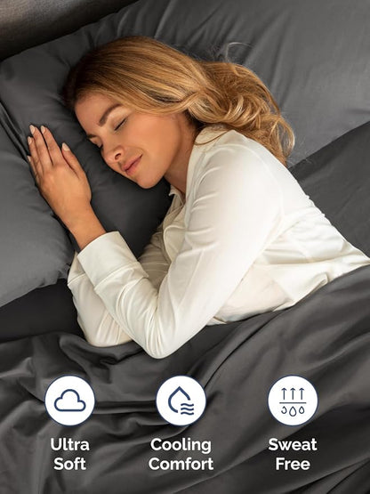 Extra Deep King Sheet Set - 6 Piece Breathable and Cooling Sheets - Hotel Luxury Bedding for Women, Men, Kids & Teens - Easy & Secure Fit - Soft, Wrinkle Free and Comfy - Extra Deep Pockets - Charcoal