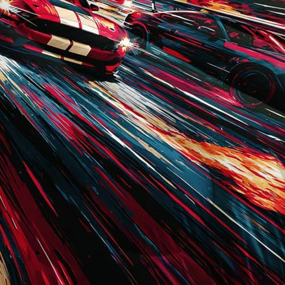 AILONEN Full Comforter Set 3 Piece, Red Motorsport Motion Abstract, Smooth Microfiber Down Alternative Quilt with 2 Pillowcases for Contemporary Guest Room