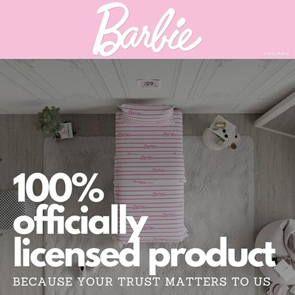Collectibles Barbie Logo Bedding Super Soft Cozy Microfiber 3 Piece Twin Sheet Set, (Officially Licensed Product) by Franco
