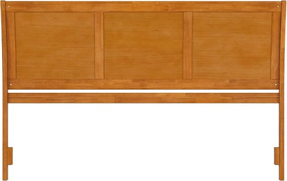 AFI, Portland King Sleigh Solid Wood Panel Headboard, Light Toffee