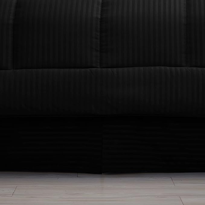 8 Piece Comforter Set Bag with Dobby Stripe Design, Case Pack (Pack of 3)