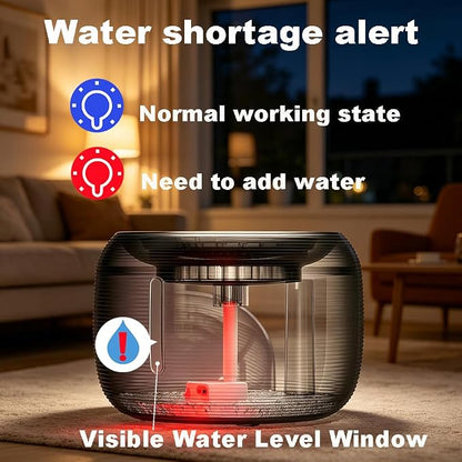 85oz/2.5L Cat Water Fountain, Automatic Pet Water Fountains for Cats Indoor | Cat Water Bowl Dispenser for Cats, with LED Light & Water Level Window - for Pets & Small Animals