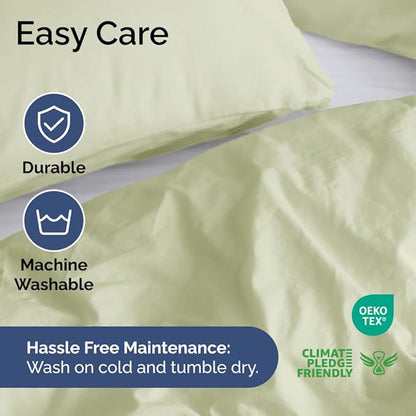 Duvet Cover Twin/Twin XL Size Set - Extra Soft Twin/Twin XL Duvet Cover 68" x 90" with 1 Pillow Sham - Hotel Luxury, Fade Free w/ Zipper Closures & Ties - Comfy, Cozy & Breathable (Light Sage Green)