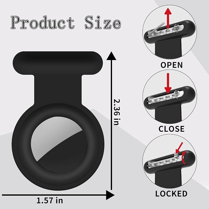 2 Pack for Airtag Holder Case Tracker,Silicone Hidden Kid Holder for Airtag | For Airtag Tracker with Invisible Pin, Anti Lost for Air Tag Case Cover for Toddlers, Elderly, Pet, Clothing