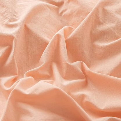 FACE TWO FACE Bedding Duvet Cover Set 3 Pieces 100% Washed Cotton Duvet Cover Linen Like Textured Breathable Durable Soft Comfy (King, Pink)