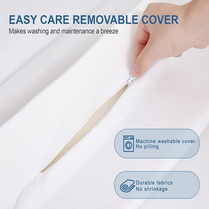 Vekkia 80" x 10" Twin XL/Twin to King Converter with Internal PE Support Sheet & High-Density Foam, Split King Gap Filler for Adjustable Bed, Guest Room, Vacation Rentals, Hotel, Washable Cover