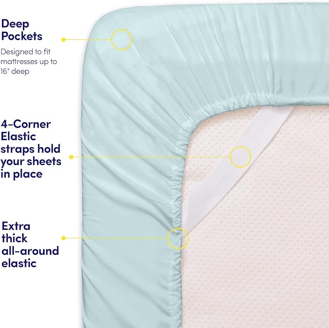 1500 Supreme Collection Bed Sheets - PREMIUM QUALITY BED SHEET SET & LOWEST PRICE, SINCE 2012 - Deep Pocket Wrinkle Free Hypoallergenic Bedding - Over 40+ Colors & Prints- 4 Piece, Full, Light Blue