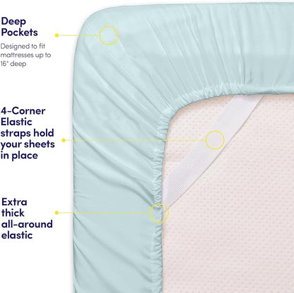 1500 Supreme Collection Extra Soft RV Short Queen Sheets Set, Light Blue - Luxury Bed Sheets Set with Deep Pocket Wrinkle Free Hypoallergenic Bedding, Over 40 Colors, RV Short Queen Size, Light Blue