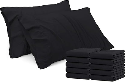Utopia Bedding King Pillow Cases - 12 Pack - Envelope Closure - Soft Brushed Microfiber Fabric - Shrinkage and Fade Resistant Pillow Covers King Size 20 X 40 Inches (King, Black)