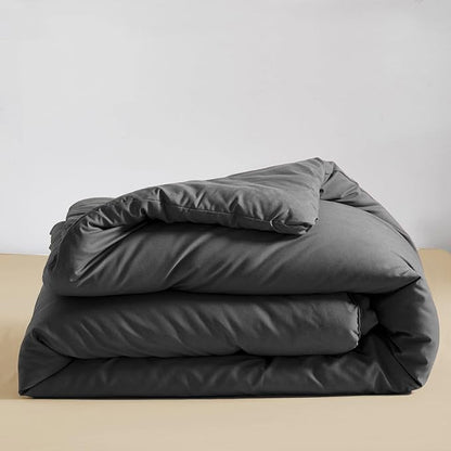 KAREVER Gray Comforter Set Queen Grey Bedding Set Women Breathable Bed Blanket Set Men Deep Gray Lightweight Quilts Set Queen Size