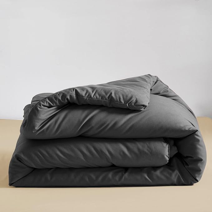 KAREVER Gray Comforter Set King Grey Bedding Set Women Breathable Bed Blanket Set Men Deep Gray Lightweight Quilts Set King Size
