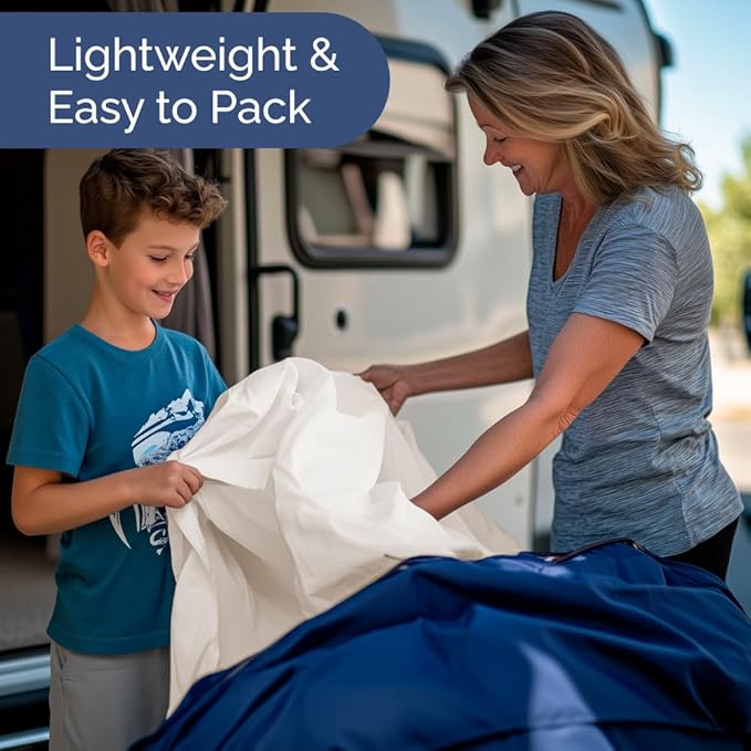 Short Queen Size 4 Piece Sheet Set - RV Short Queen, Soft, Breathable and Cooling Bed Sheets Set with Deep Pockets - Hotel Luxury Bedding for Women, Men, Kids, Teens, Boys and Girls - Antique White