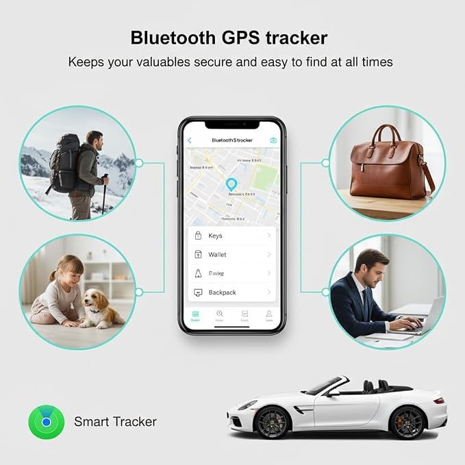 No Subscription GPS Tracker for Vehicles Apple Find My iOS Only Real Time | Real Time Global No Monthly Fee Mini Hidden Car Tracker Device Smart Locator Tracking Tags with Magnetic for Pets Luggage