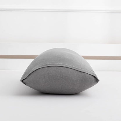 2-Pack Stretch Pillow Cases - Jersey Knit & Envelope Closure Pillowcases with Ultra Soft T-Shirt Like Polyester Blend - Suitable for Queen or Standard Size Set of 2, Light Heather Gray