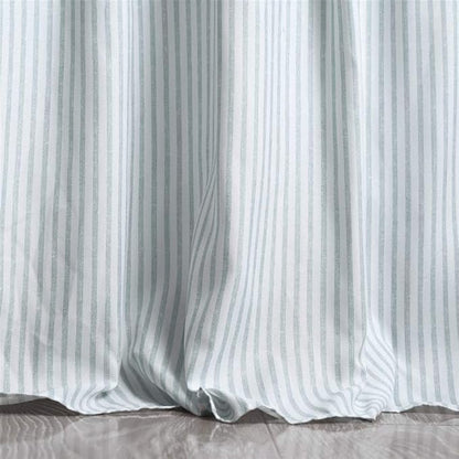 Lush Decor Ticking Stripe Bedspread Queen Size 3 Piece Set Lake Blue - Ruffle Bedding Set Queen Bedspreads - Striped Bedding - Farmhouse & Coquette Decor