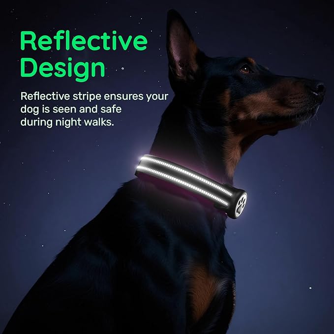 Airtag Dog Collar, Reflective Ultra-Durable Nylon Padded with QR Code Buckle & IP68 Waterproof Air Tag Holder Compatible for Apple AirTag, Comfortable for Small Medium Large Dogs(Black,M)