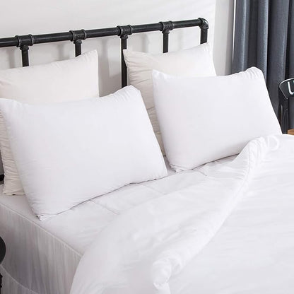 CLOTHKNOW White Full Size Comforter Sets White Bedding Comforter Sets Soft Men Women Comforter with 2 x Pillow Cases