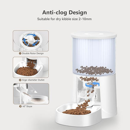 PETULTRA Automatic Cat Feeder: 4L Timed Cats Food Dispenser Programmable | Easy to Set, Dual Power, Precise Portion, Auto Pet Feeder with Desiccant Bag, Detachable Washable for Cats and Small Dog