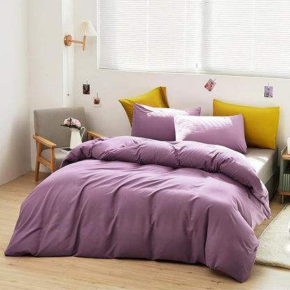Cottonight Purple Comforter Set California King Dusty Purple Bedding Comforter Set Pale Mauve Blanket Quilts Soft Breathable Lilac Soft Breathable 3 Piece Comforter Set for Cal King Bed