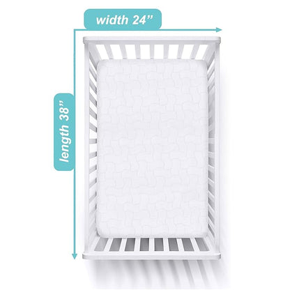 American Baby Company 2 Pack Waterproof Fitted Mini Crib Mattress Protector 38" x 24" - Quilted, Noiseless, Soft & Breathable Pack n Play and Mini Crib Mattress Cover