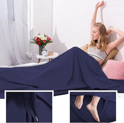 Sleeping Bag Liner,Travel Sheet & Adult Sleep Sack, Camping Sheets Travel Sleep Sack for Backpacking,Hotels & Hostels -Lightweight Single &Double Travel Sheet Camping Sheets