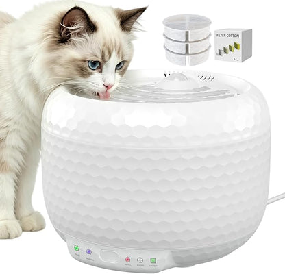 Red Dot Award Cat Water Fountain 1.8L/60oz, Ultra-Quiet Water Pump, Water-Electric Separation & Low Water Auto Shut Off for Cats Small Dogs