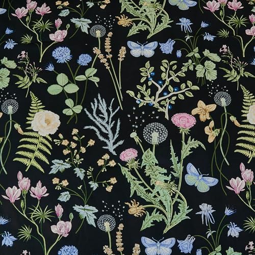 Black Green Floral Comforter Set Queen Size, 7 Piece Botanical Bedding Set