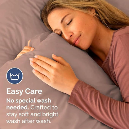 King Standard Pillow Cases Set of 2 - Ultra-Soft Hotel Quality Pillowcase Covers - Comfy, Cozy & Fade Free - Wrinkle Resistant - Machine Washable Pillow Protectors - 2 Piece Set - Mauve