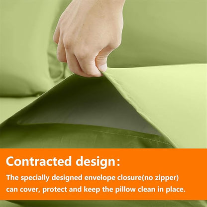 TAIMIT Sage Green Twin Size Comforter Set - 5 Pieces, Bed in a Bag Bedding Sets with All Season Soft Quilted Warm Fluffy Reversible Comforter,Flat Sheet,Fitted Sheet,1 Pillow Shams,1 Pillowcases