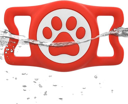 IP68 Waterproof Dog AirTag Holder for Dog Collar, Soft, Stretchy Silicone | Full-Body Protection, Easy Tool-Free Installation, Quiet, No-Dangle Fit, Lightweight, Fits Dog & Cat Collars of All Widths