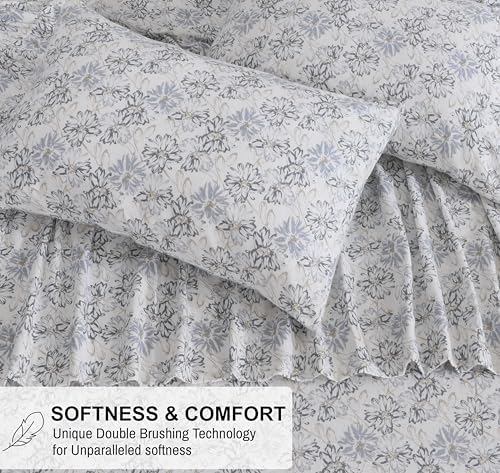 RUVANTI Flannel Sheets California King Size, Pacific