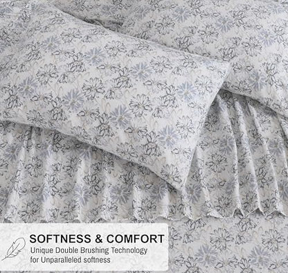 RUVANTI Flannel Sheets California King Size, Pacific