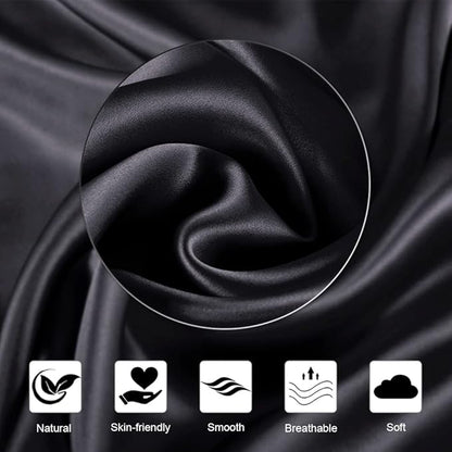 Ravmix Silk Pillowcases 2 Pack for Hair and Skin with Hidden Zipper, Both Sides 21Momme Mulberry Silk Pillow Cases Set of 2, Queen Size 20×30inches, Black