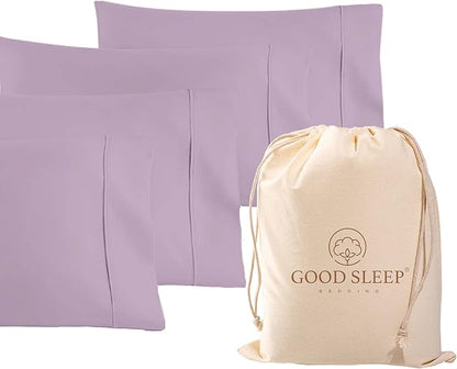 1000 TC Purple Standard Pillowcases Set of 4 100% Egyptian Cotton Pillow Cases with Long Staple Cotton & Sateen Weave, Silky Soft Hotel - Like Bed Pillow Covers for Comfy Sleeping, Snug Fit