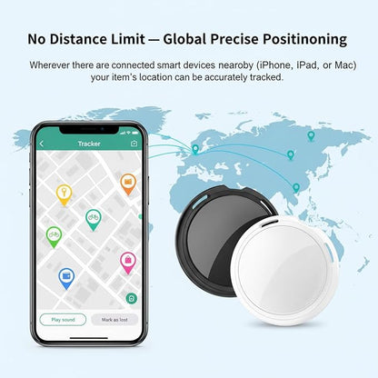 2 Pack GPS Tracker for Vehicles Work with Find My (iOS Only) Real Time Mini | Hidden Car Tracking Devices Worldwide Coverage Car Key Locator Waterproof No Monthly Fee No Subscription No SIM Card Required