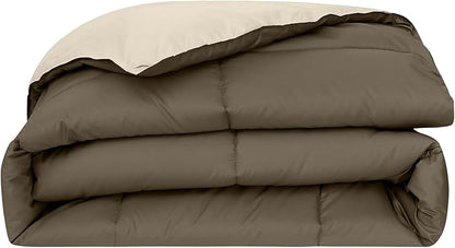 Modern Threads Down Alternative Reversible Comforter Taupe/Champagne King