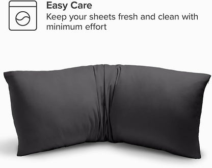 Bare Home Microfiber Body Pillow Cover - Ultra Soft - Cooling Pillowcase - Double Brushed - Pillowcase with Zipper Closure - Easy Care (20''x54'' Body Pillow Cover, Forged Iron Grey)