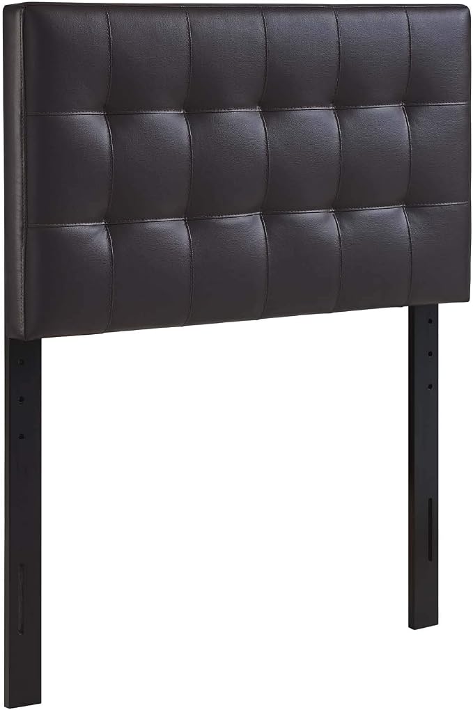 Modway Lily Tufted Faux Leather Upholstered Twin Headboard in Brown