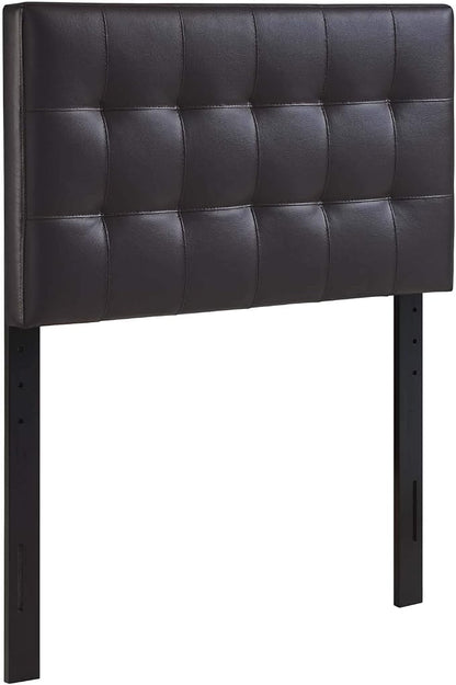 Modway Lily Tufted Faux Leather Upholstered Twin Headboard in Brown