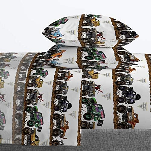 Monster Jam Full Size Comforter Set 5 Piece Kids Bedding for Boys, Black