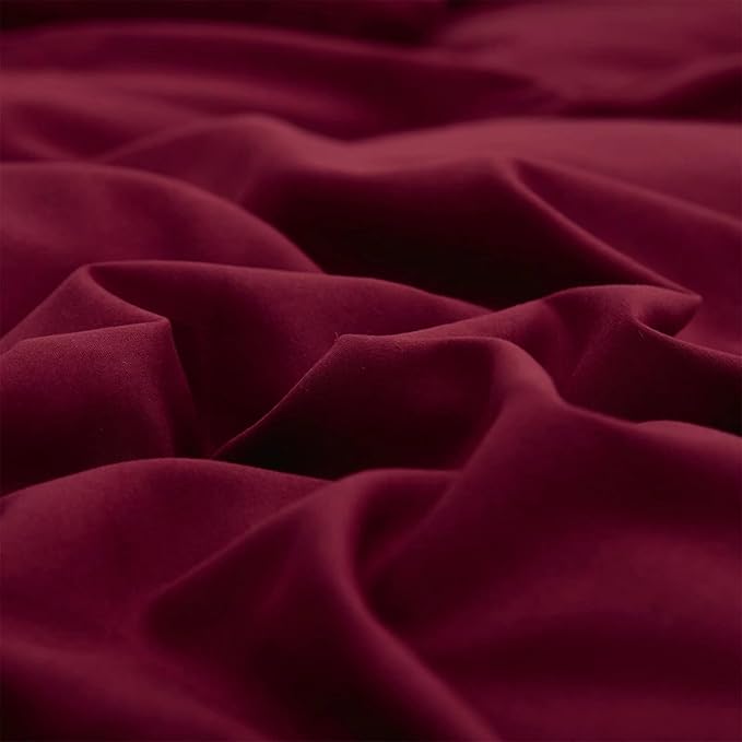 Houseri Burgundy Comforter Set Queen Dark Red Bedding Sets for Women Teen Girls Noble Wine Red Bordeaux Maroon Comfy Breathable Lightweight Bed Quilts Queen Ultra Soft