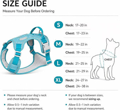 No Pull Dog Harness with Built-in Hidden AirTag & GPS Tracker Holder, Reflective Adjustable Escape-Proof Vest Harness for Small & Medium Dogs (Blue, S)
